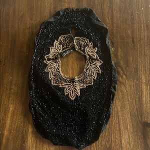 Mary McFadden Black and Gold Embellished Face Mask